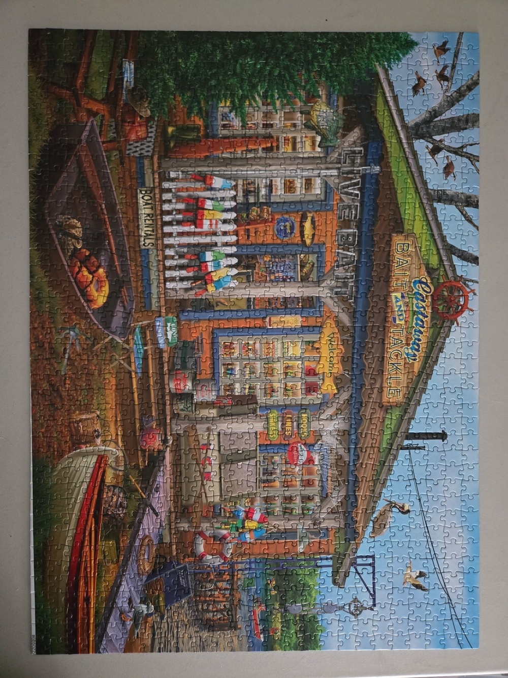 Gadsden Bait & Tackle Puzzle - Multicolor Nautical Harbor Scene